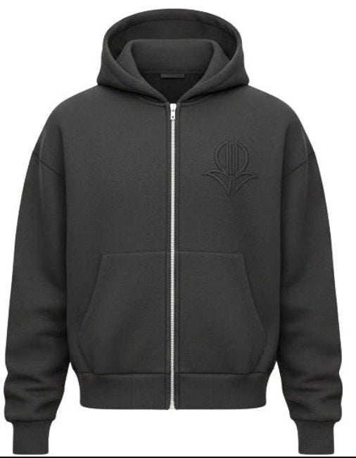 Black Embossed Hoodie!