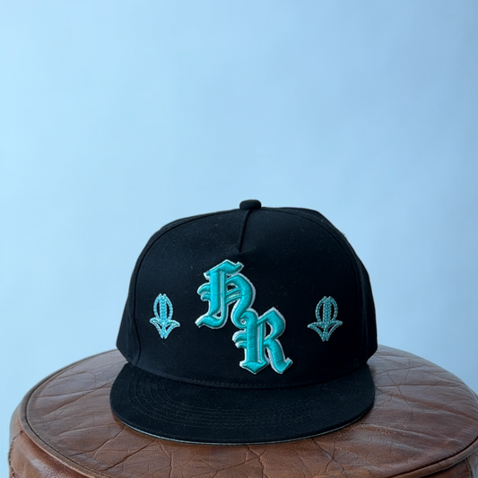 Black and Teal Cap